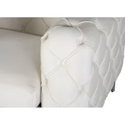 Fåtölj med knappar beige sammet + Fläckborttagare för möbler