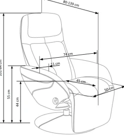 Fåtölj ställbar grått konstläder + Fläckborttagare för möbler
