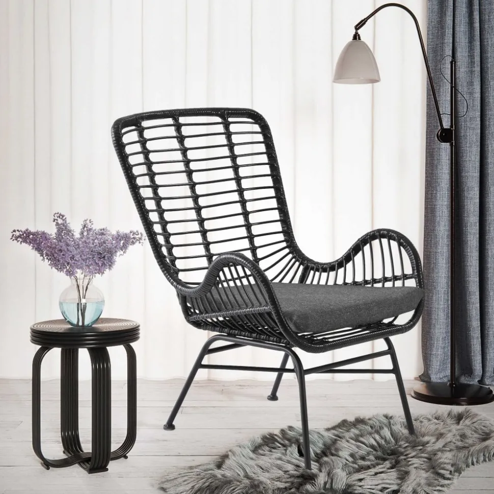 Fåtölj Svart - Minos + Möbeltassar