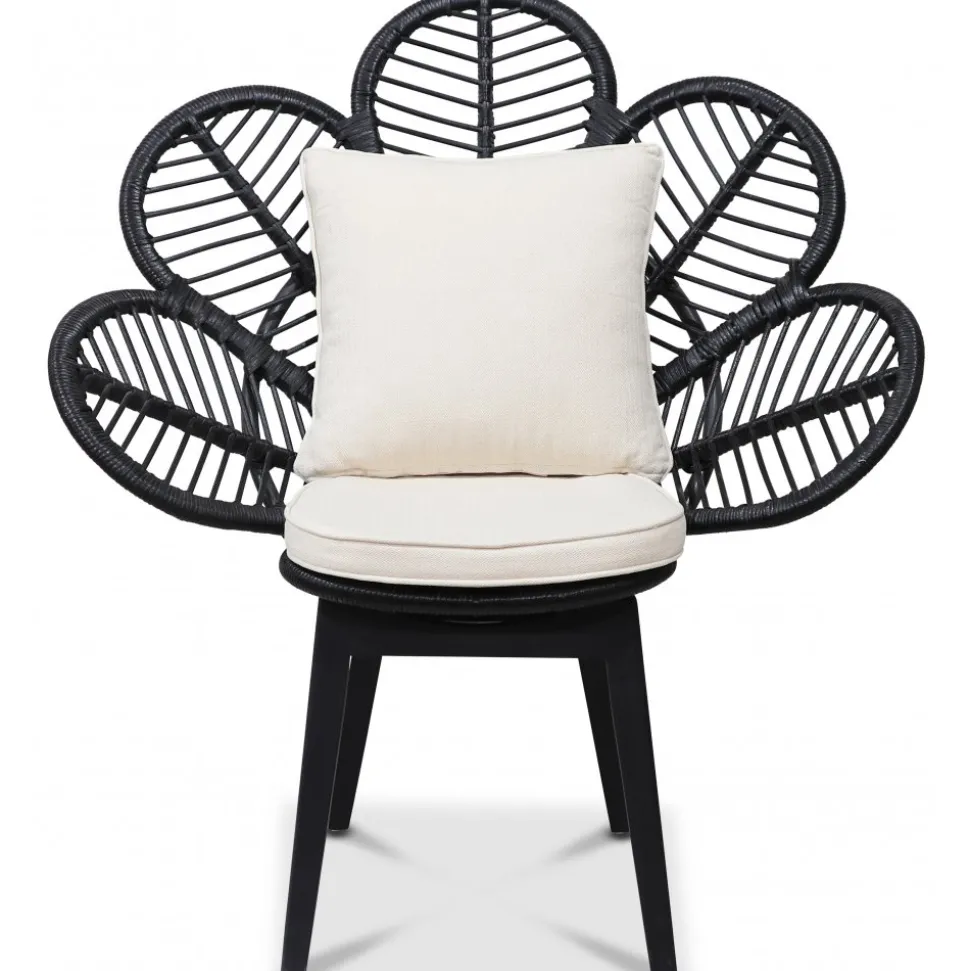 Fåtölj svart/rotting - Peacock + Fläckborttagare för möbler