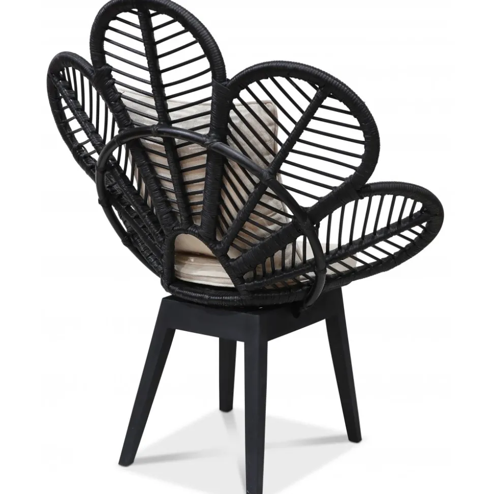 Fåtölj svart/rotting - Peacock + Fläckborttagare för möbler