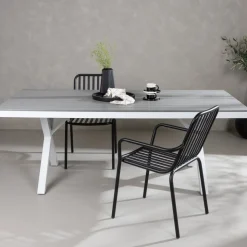 Garcia matbord 200 x 100 cm - Ljusgrå/vit