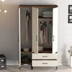 Garderob Kumsal i Valnöt/cream - 120 cm