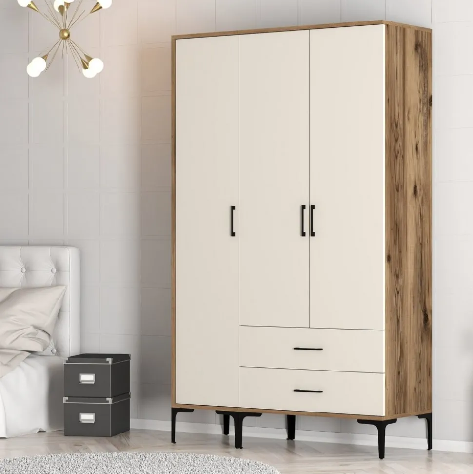 Garderob Kumsal i Valnöt/cream - 120 cm