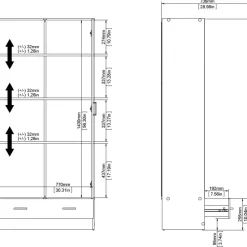Garderob vit 80 cm bred med 170,5 cm hög