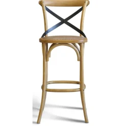 Gaston barstol med kryss i ryggen och rotting sits + Fläckborttagare för möbler