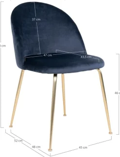 Geneve Matstol - Blå/mässing