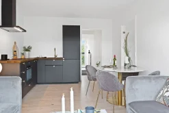 Geneve Matstol - Grå/mässing