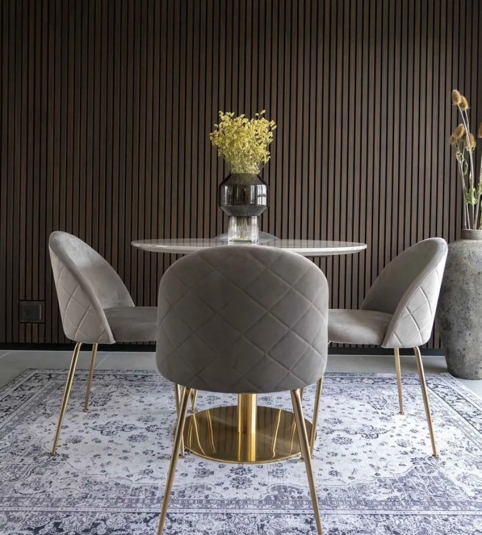 Geneve Matstol - Grå/mässing