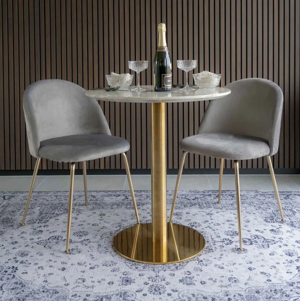 Geneve Matstol - Grå/mässing