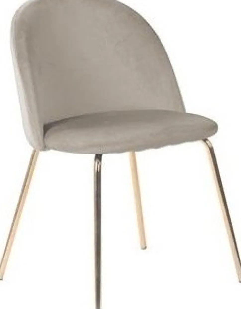 Giovani stol i beige sammet med ben i mässing + Möbeltassar