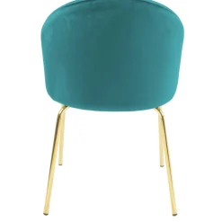 Giovani stol i grön sammet med ben i mässing + Möbeltassar