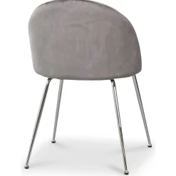 Giovani velvet stol - Ljusgrå / Krom + Textilrengöring för möbler