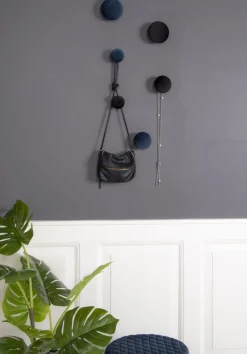 Giza Väggknappar för upphängning - Blå/mässing - 3 st