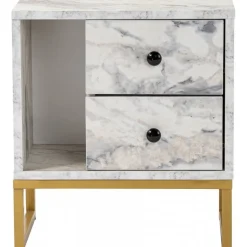 Glimmer sängbord - Freesia marmor/guld