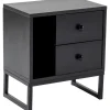 Glimmer sängbord - Svart trä/svart