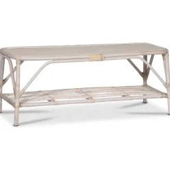 Glory Webbing soffbord i rotting 110 x 50 cm - Whitewash + Möbeltassar