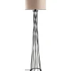 Golvlampa 175 cm hög - Linne / Svart