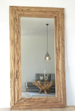 Granada Helkroppsspegel 180 cm - Teak + Glas och Kristallrengöring