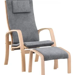 Grötö loungestol - Mörkgrå/whitewash