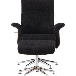 Hagön reclinerfåtölj med fotpall - Svart/oljad ek