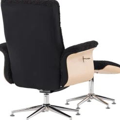 Hagön reclinerfåtölj med fotpall - Svart/oljad ek