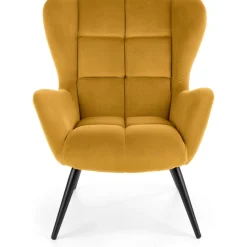 Halfman fåtölj i gul sammet