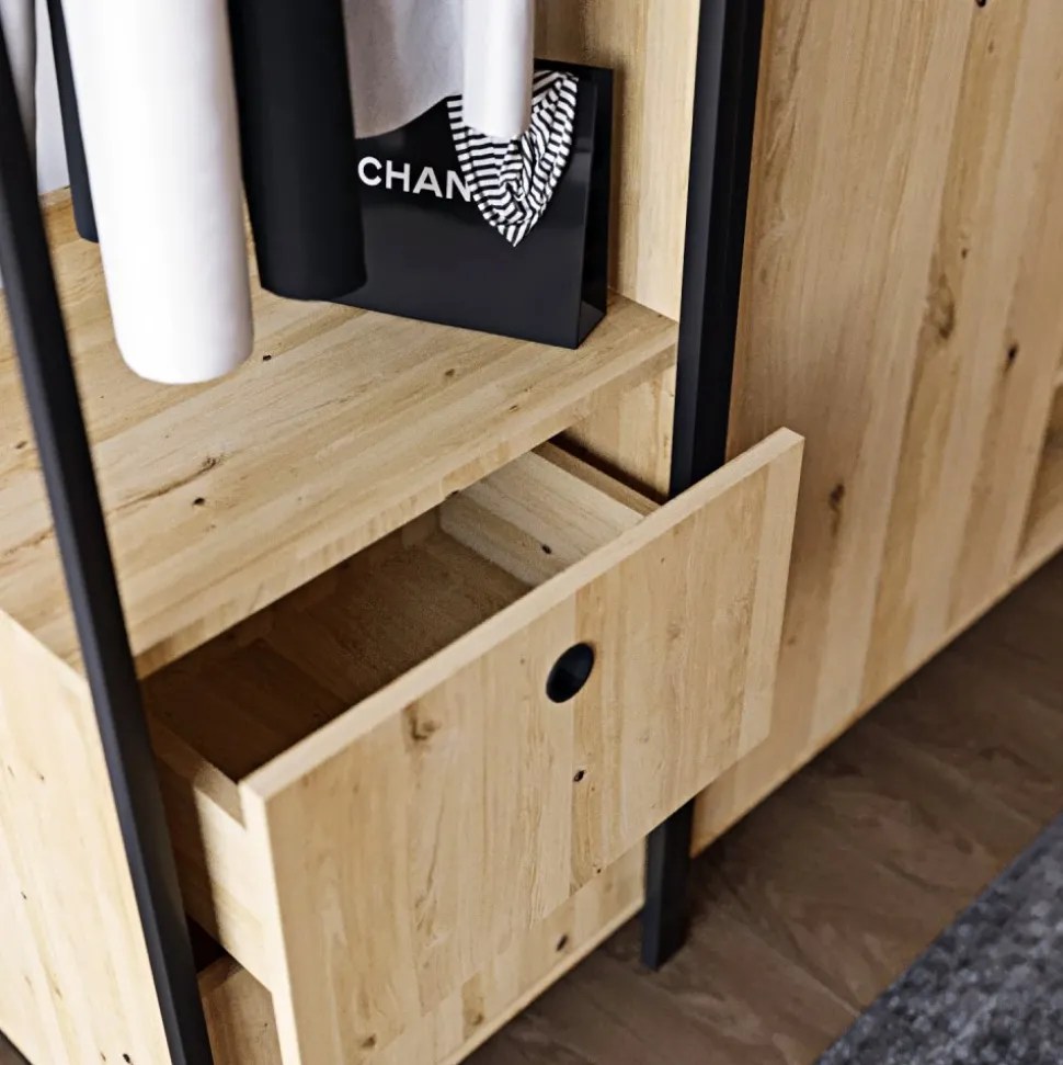 Hallmöbel 200 cm bred - Ek/svart