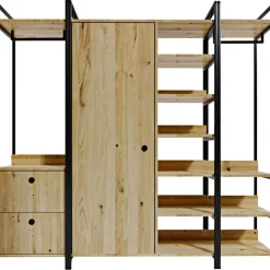 Hallmöbel 200 cm bred - Ek/svart