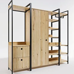 Hallmöbel 200 cm bred - Ek/svart