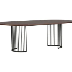 Hamneskär matbord 220 x 110 cm - Svart/valnöt