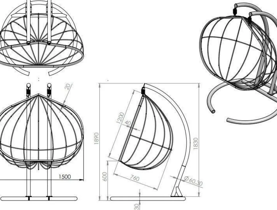 Hanedan hängstol - Vit + Fläckborttagare för möbler