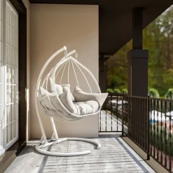 Hanedan hängstol - Vit + Textilrengöring för möbler