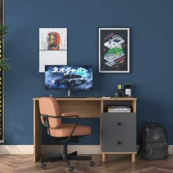 Hanna skrivbord 9, 120 x 50 cm - Valnöt/antracit