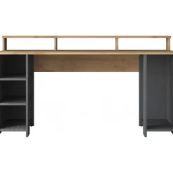 Hanna skrivbord 10, 160 x 55 cm - Valnöt/antracit