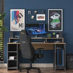 Hanna skrivbord 10, 160 x 55 cm - Valnöt/antracit