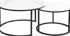 Harrisburg soffbord 80 x 80 cm - Vit/svart + Textilrengöring för möbler