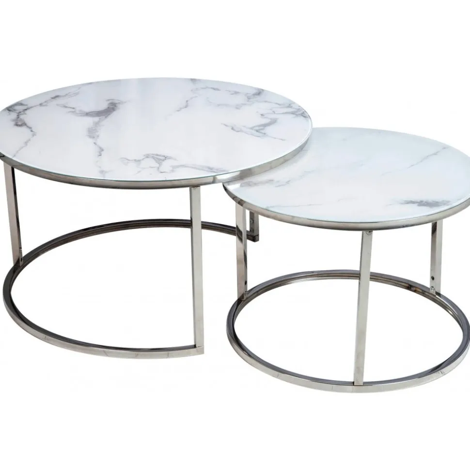 Harrisburg soffbord 80 x 80 cm - Vit/krom + Textilrengöring för möbler