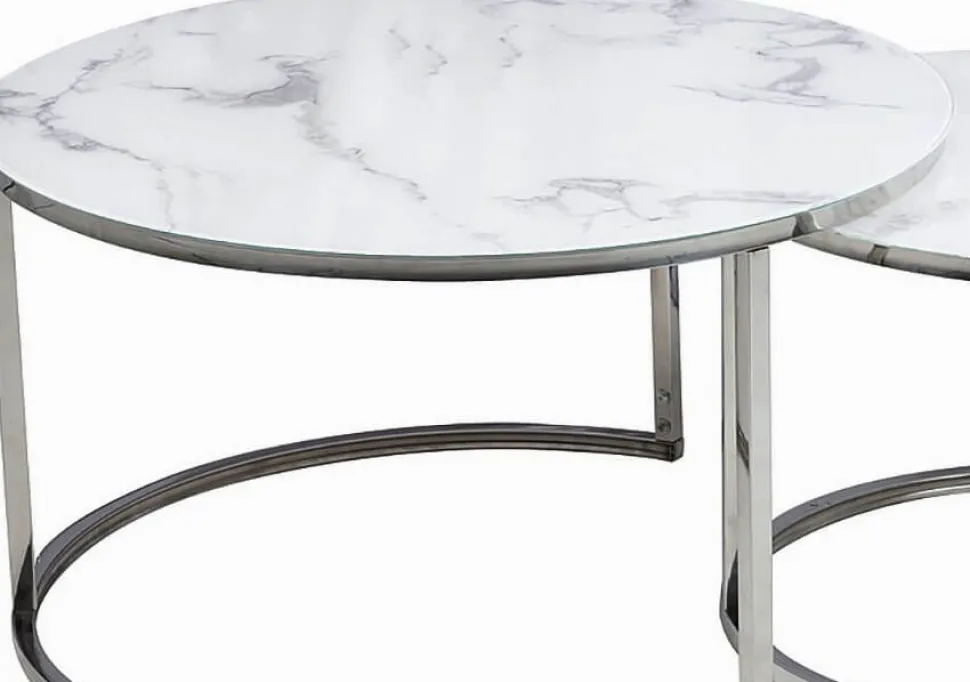 Harrisburg soffbord 80 x 80 cm - Vit/krom + Textilrengöring för möbler