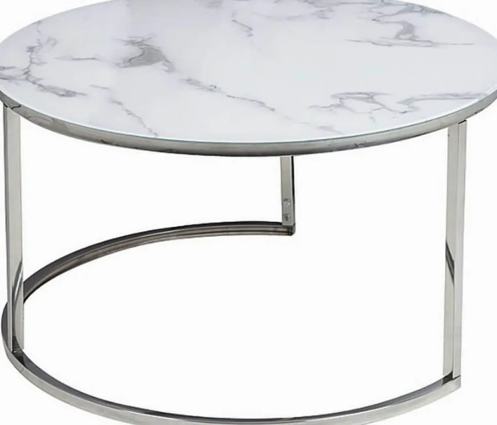 Harrisburg soffbord 80 x 80 cm - Vit/krom + Textilrengöring för möbler