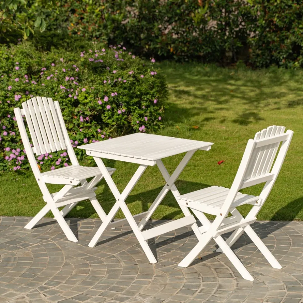 Haväng hopfällbar vit trästol + Fläckborttagare för möbler