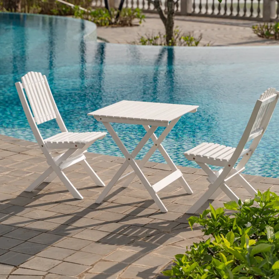 Haväng hopfällbar vit trästol