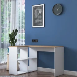 Haylie hörnskrivbord 120x50 cm - Ek/vit