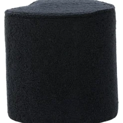 Heart sittpuff - Svart teddy