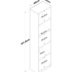 Hector bokhylla 11 - Vit/valnöt