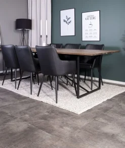 Herrljunga matbord 250 cm - Svart/teak