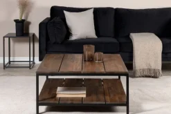 Herrljunga soffbord 80 x 80 cm - Brun/svart