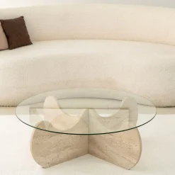 Himalaya soffbordØ90 cm - Travertin