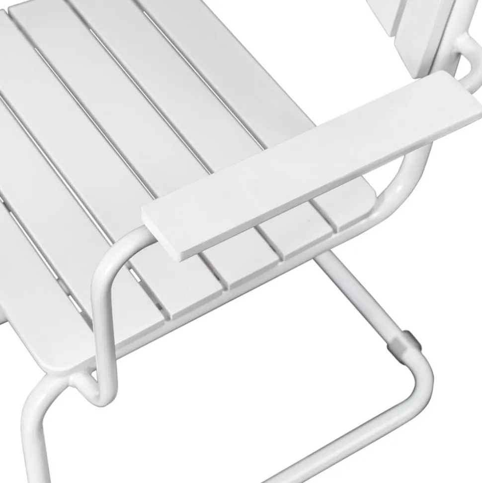 Holmsund stol med armstöd - Vit + Textilskydd för utemöbler