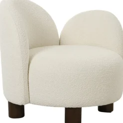 Honolulu fåtölj Vit boucle vänster